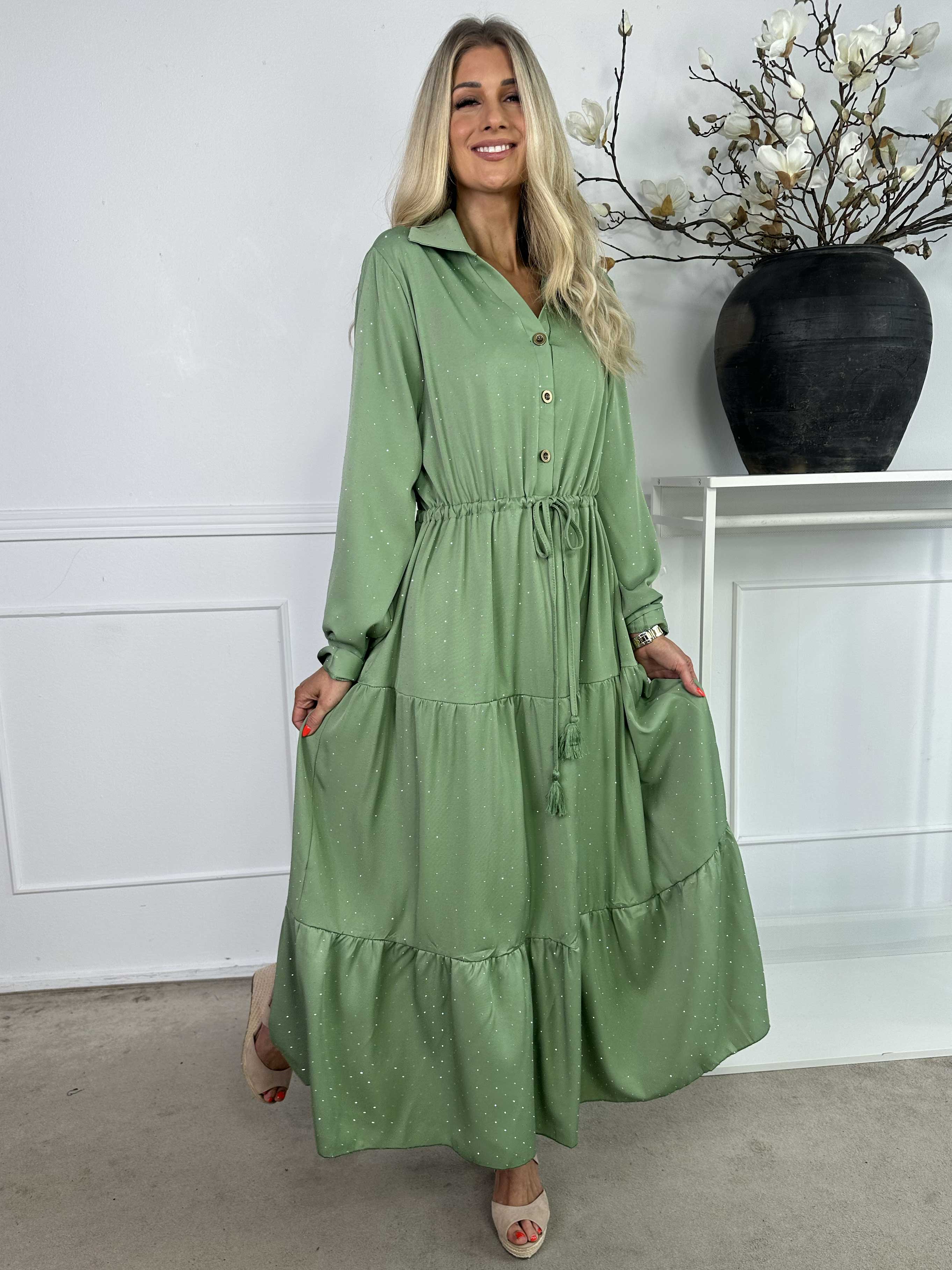 Starlight - Lang kjole med lag på lag look pyntet med similisten